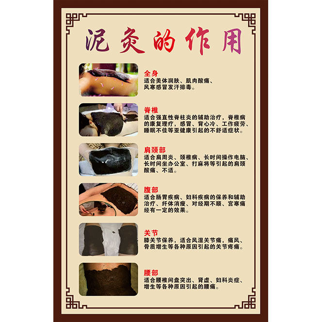 泥灸调理作用美容养生店馆高档海报写真贴挂写真