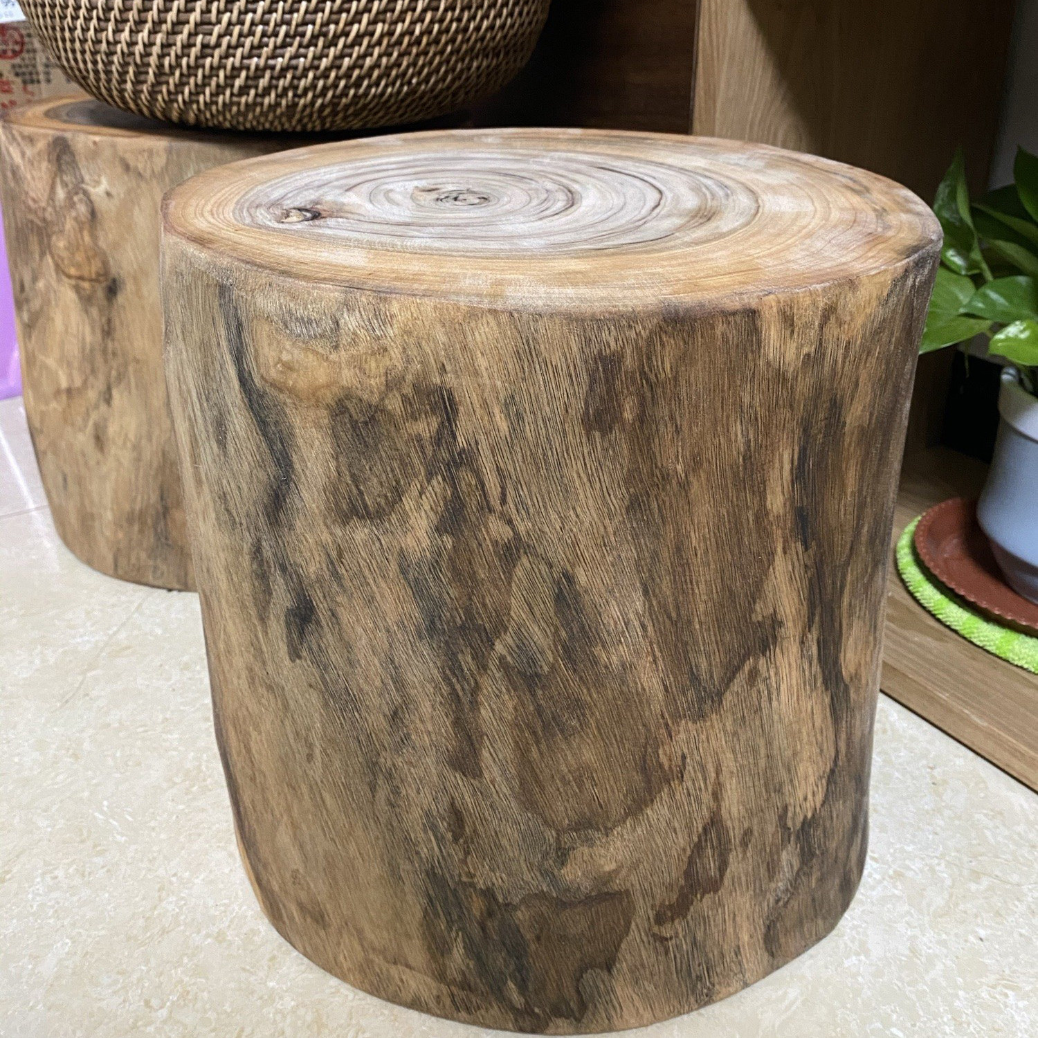 墩子侘寂原木实木香樟香樟树树墩树桩凳子创意根雕凳子