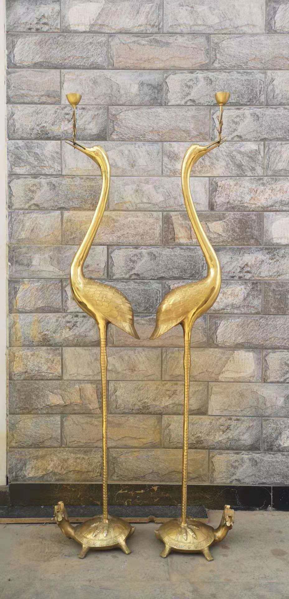 铜雕鹤登仙鹤大型纯铜铜制品道观家居装饰工艺品摆件雕塑