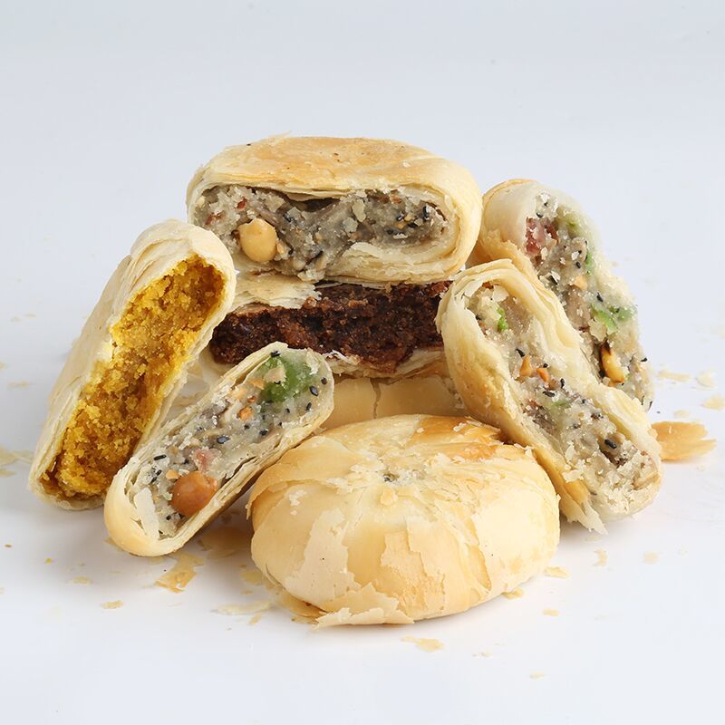 中秋苏式酥皮五仁月饼传统老式大白皮手工糕点散装多口味酥饼5斤
