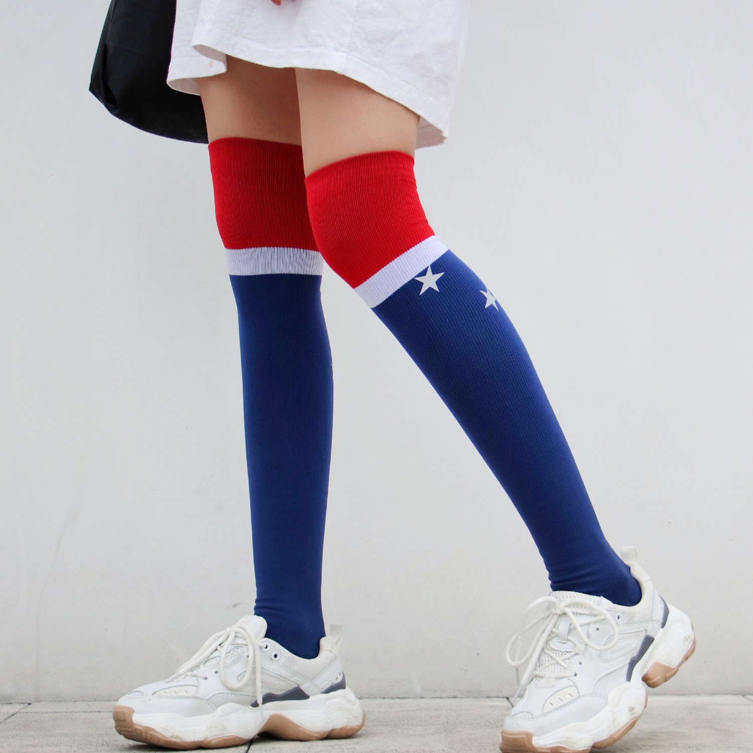 健身过膝反光长筒跑步压缩运动马拉松运动袜