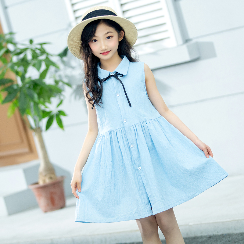女童女孩背心童装春夏纯棉连衣裙中大夏装裙子连衣裙