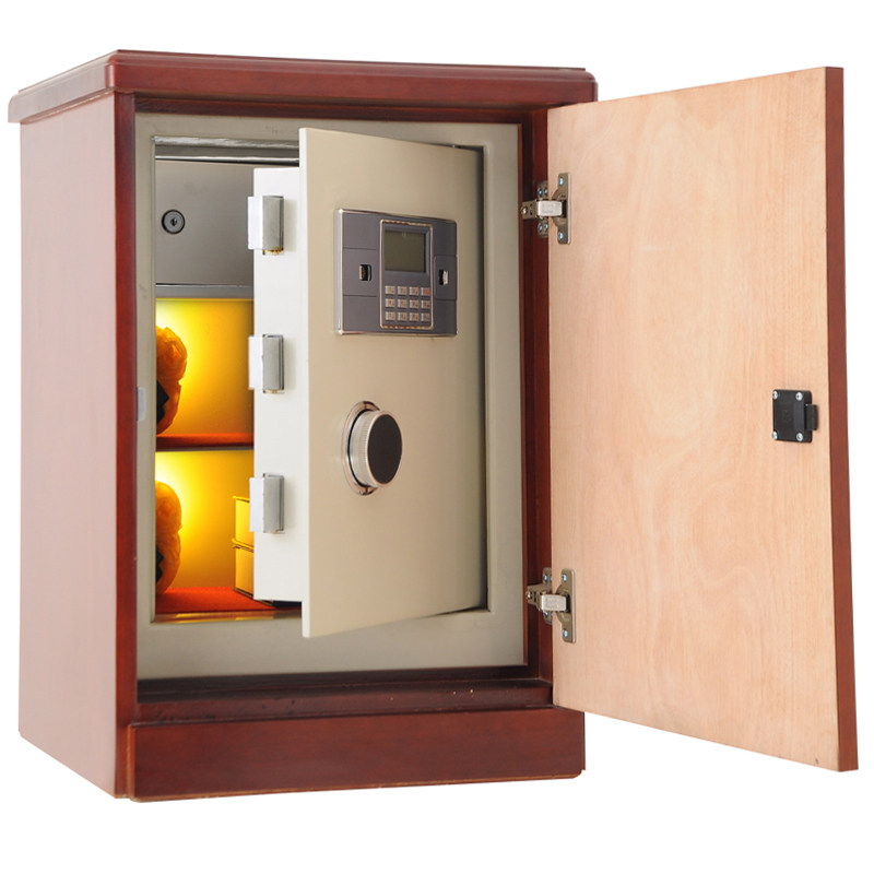 虎牌保险柜厘米高档实木床头床头柜柜式指纹密码保管箱