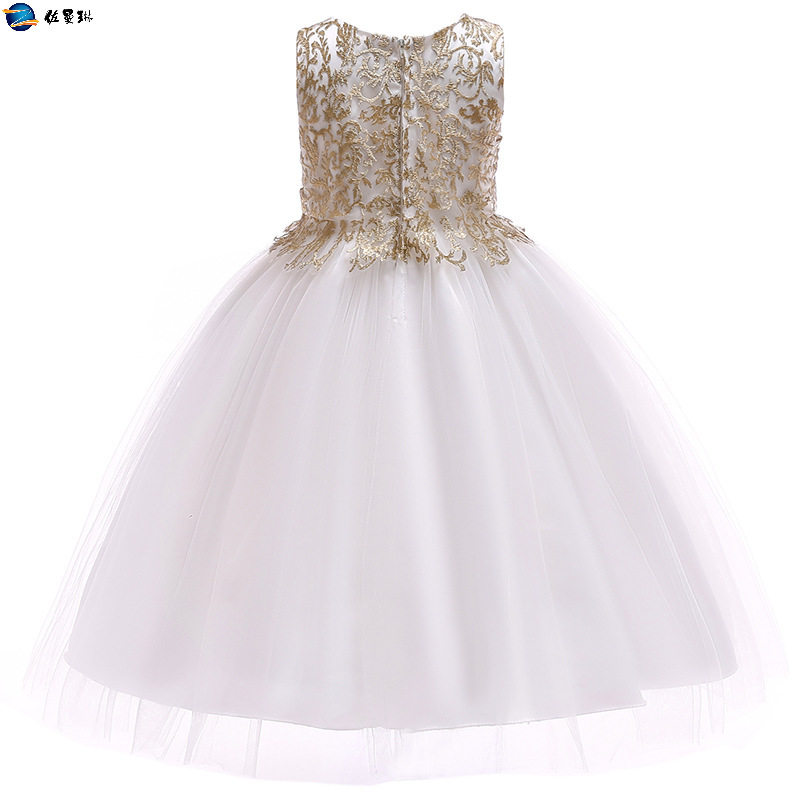 childrendress儿童礼服公主粉色网纱女童晚礼服婚纱连衣裙