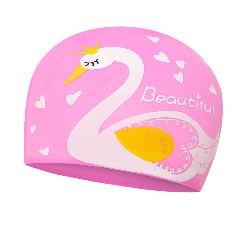 卡通儿童男童泳帽防水硅胶女童游泳帽小女孩中大泳帽