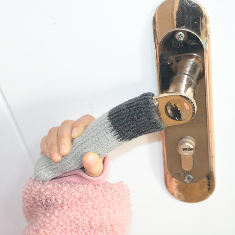 冬季门把把手护套防盗门大房门拉手毛线保护保护套门把手套