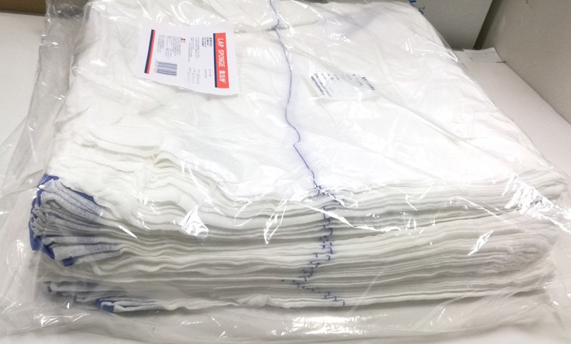 正品德洁纱医用手术巾40x40cm4层缝边光线显影纱布垫非灭菌100片