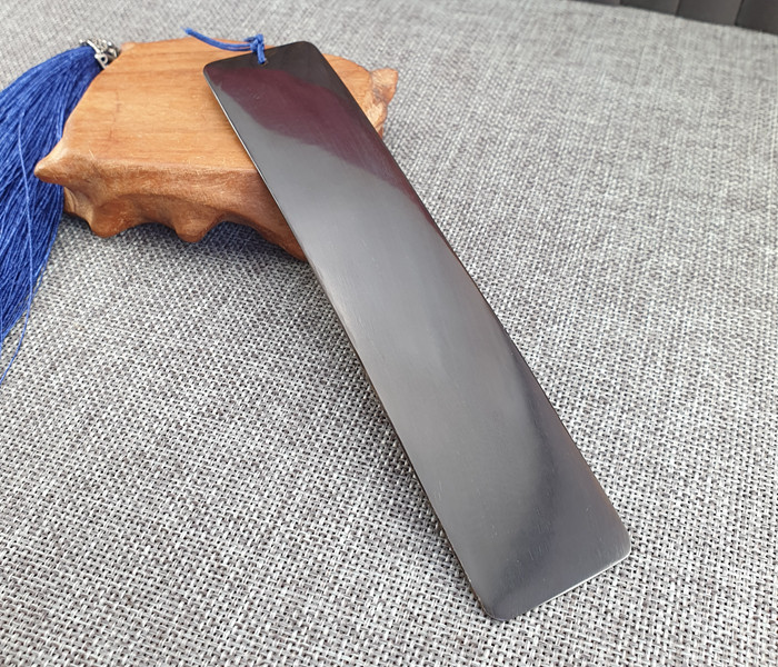 黑水牛角书签简约直板型原创手作精细高亮稳重书签