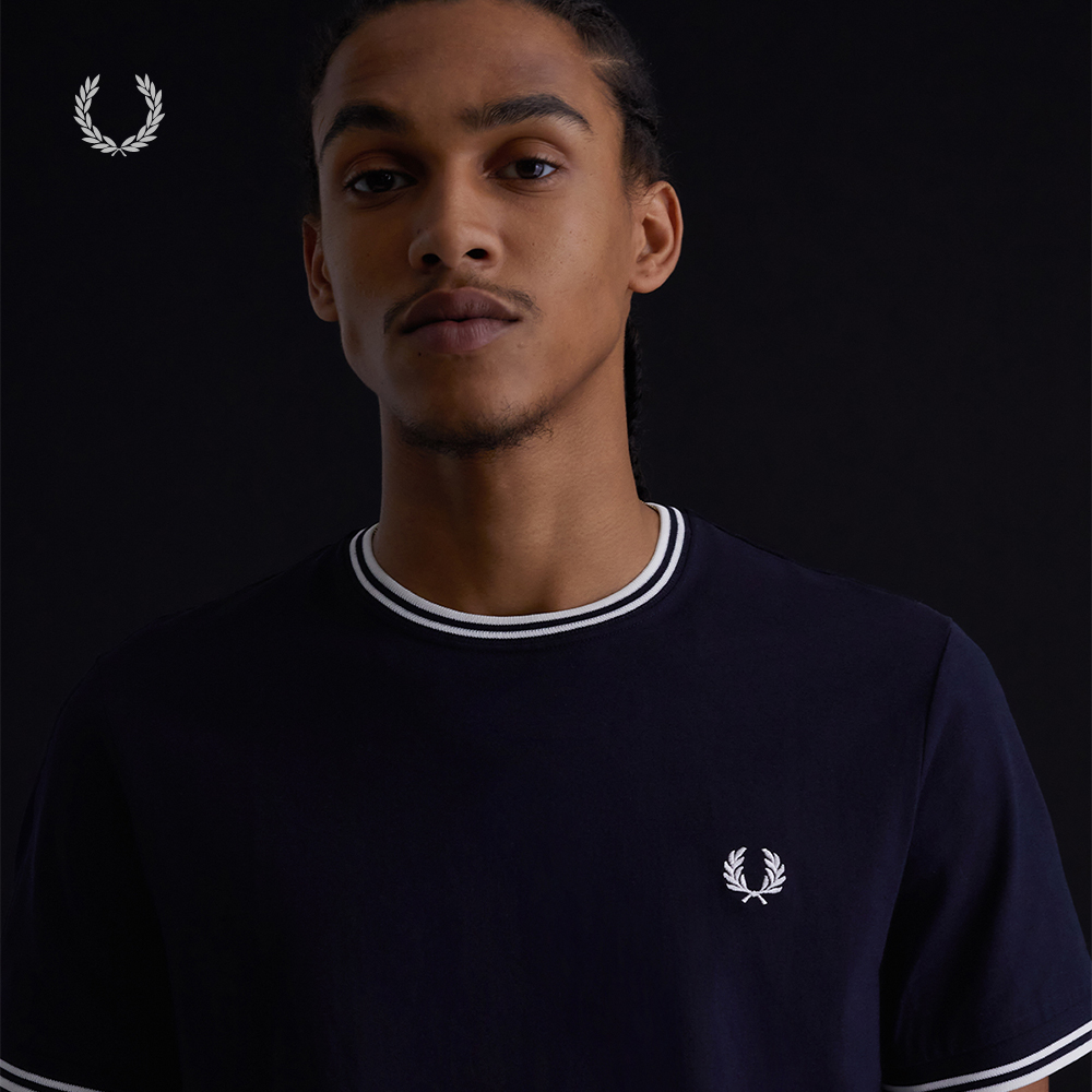 FRED PERRY男士T恤夏季休闲圆领短袖潮流麦穗刺绣纯棉体恤衫M1588