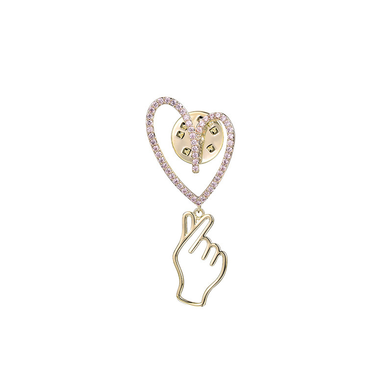 比心胸针女领领针2021年新款可爱日系小香风高档胸针