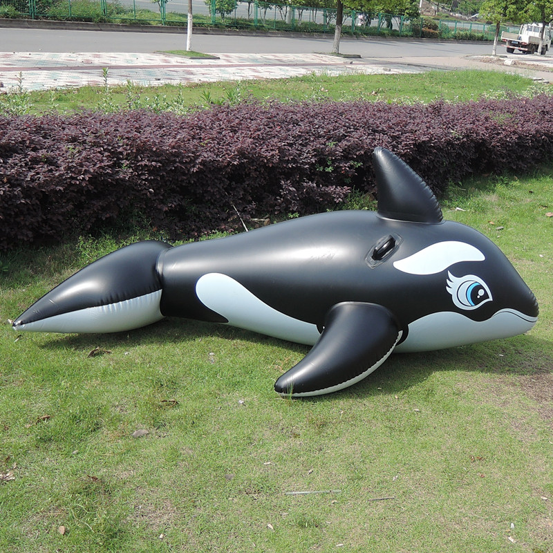 intex加厚大黑黑鲸坐骑大号虎鲸游泳成人宝宝充气床