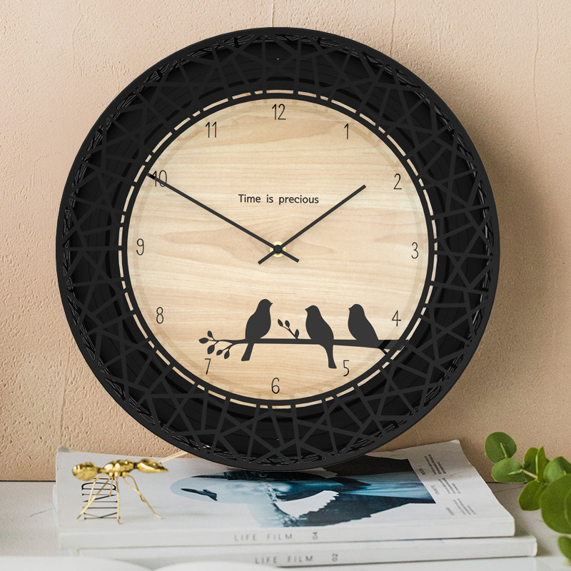 现代简约壁挂装饰个性艺术家用美式钟表卧室时尚挂钟