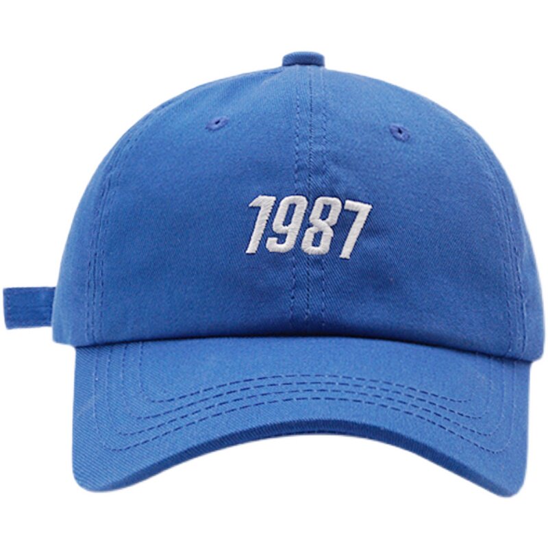 1987刺绣鸭舌帽潮男男士软顶ins帽子子女春夏帽子