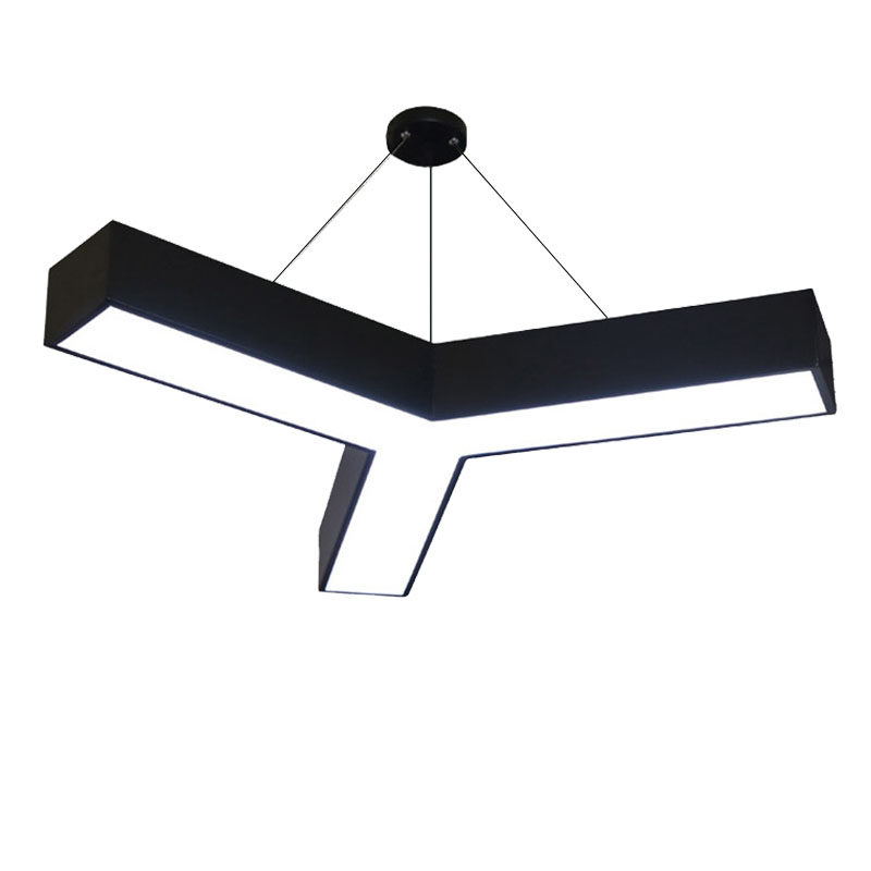 现代简约办公室吊灯人字型y形三叉吊灯创意个性健身房异型铁艺灯