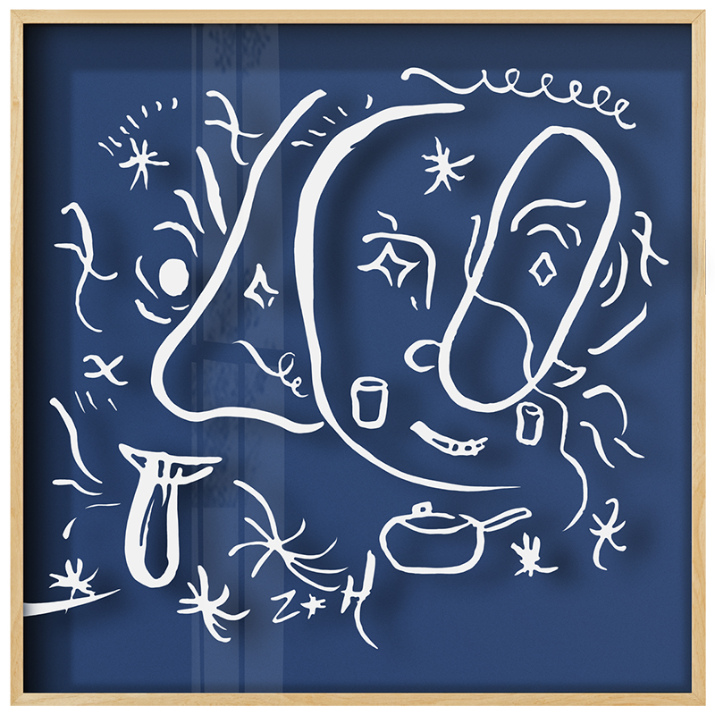 三小小姐克莱因创意趣味名人肖像线描装饰画客厅现代装饰画