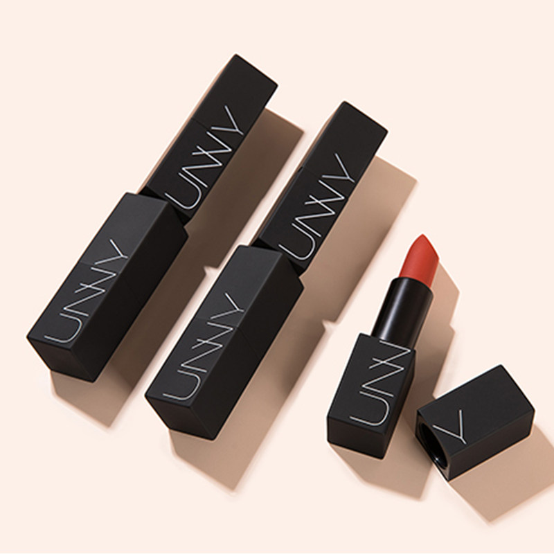 韩国unny口红01m0304m02黑管磁吸哑光丝绒雾面唇膏持久保湿牛血色