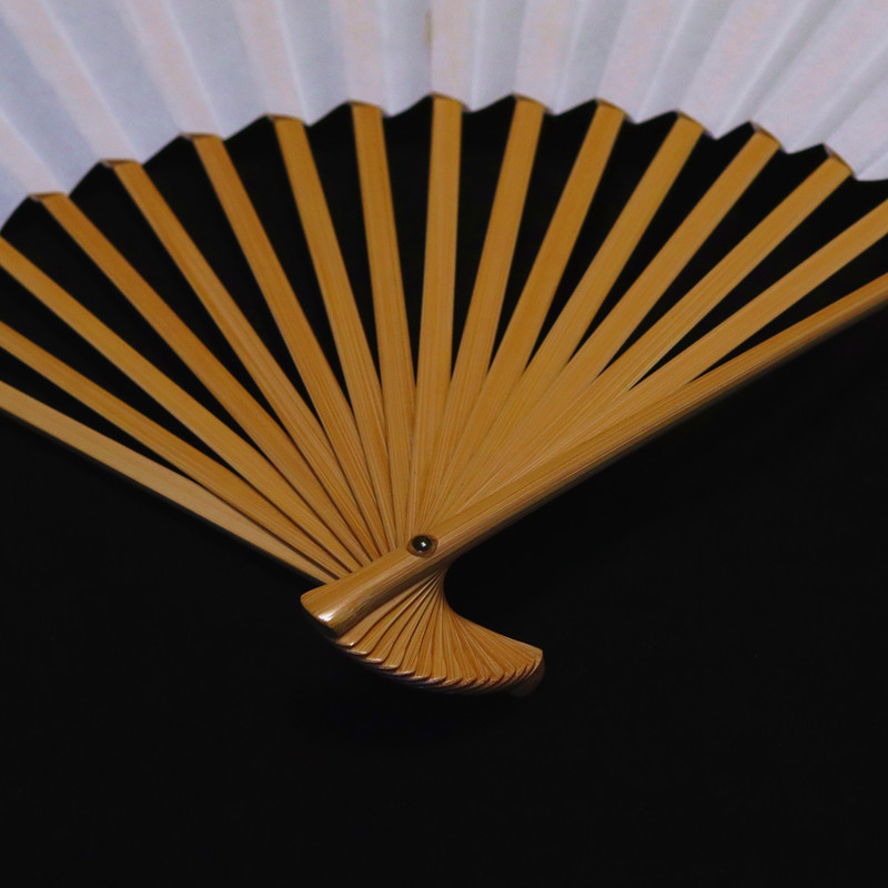 华风名师王法达高精工玉竹螳螂文玩折扇95寸扇子