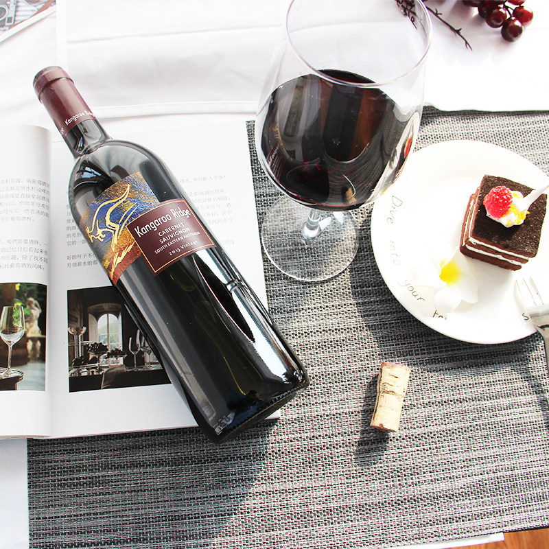 澳洲原瓶进口红酒kangarooridge袋鼠山酒园干红静态葡萄酒