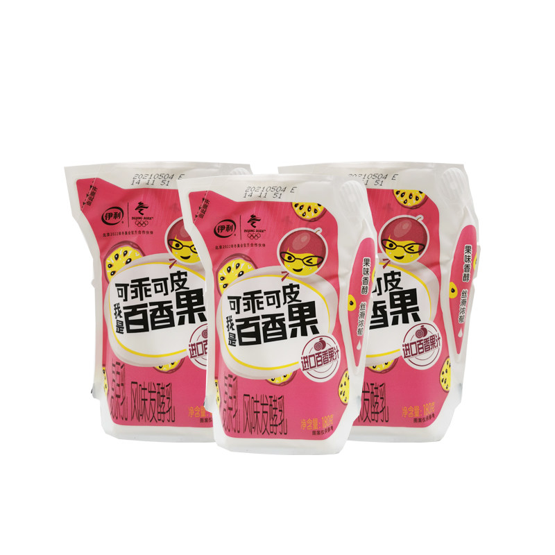 伊利百香果味酸奶袋装180g风味发酵整箱特价酸奶