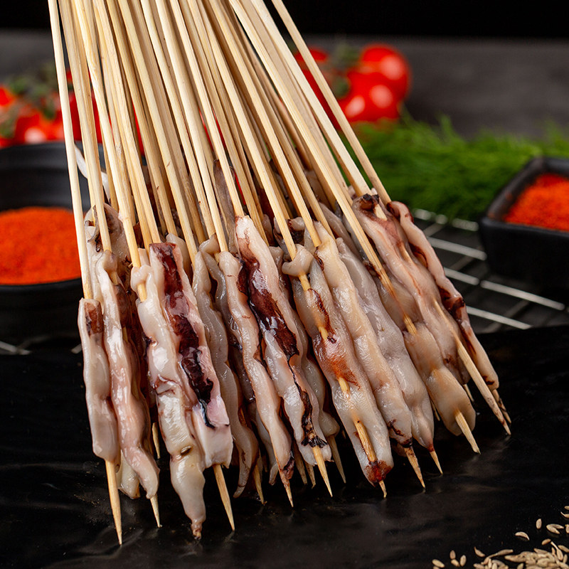 鱿鱼铁板波纹小串海鲜冷冻烧烤食材串串商用冷冻鱿鱼