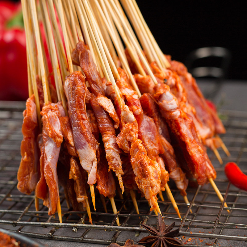 纯真羊肉小串烧烤油炸串小吃食夺命商用半成品羊肉串