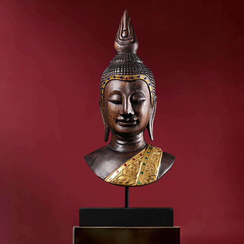 异丽泰国工艺品木雕佛祖摆件释迦牟尼禅意泰式佛像摆件