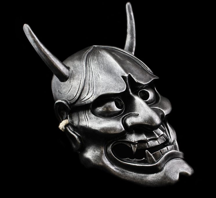 道具万圣节面罩cosplay白鬼院凛凛蝶鬼头新款恐怖树脂笑般若面具