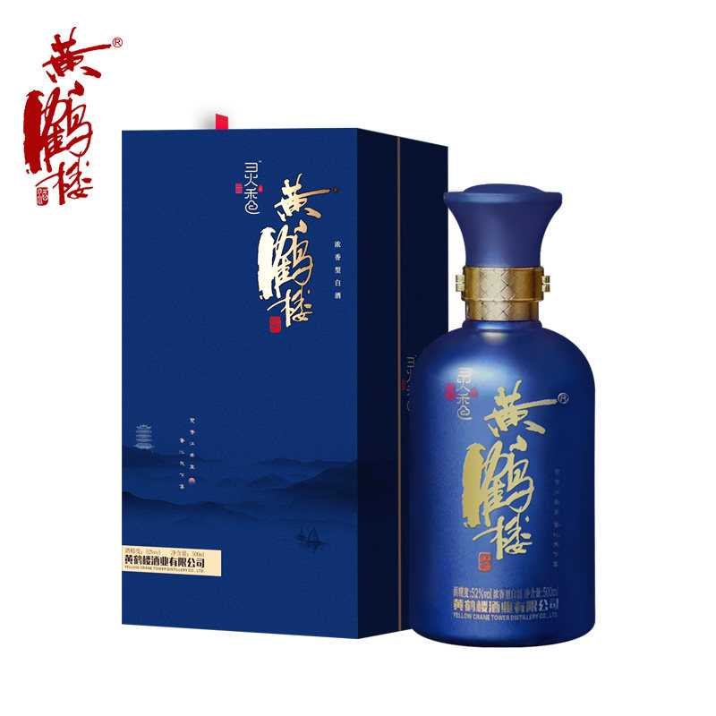 白酒酒厂直供黄鹤楼灵香52度单瓶装瓶装浓香香型白酒