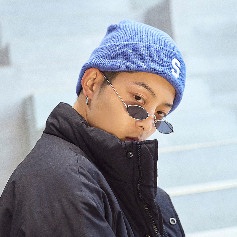 针织毛线帽男秋冬保暖韩版时尚瓜皮帽百搭潮牌休闲帅气头套帽ins