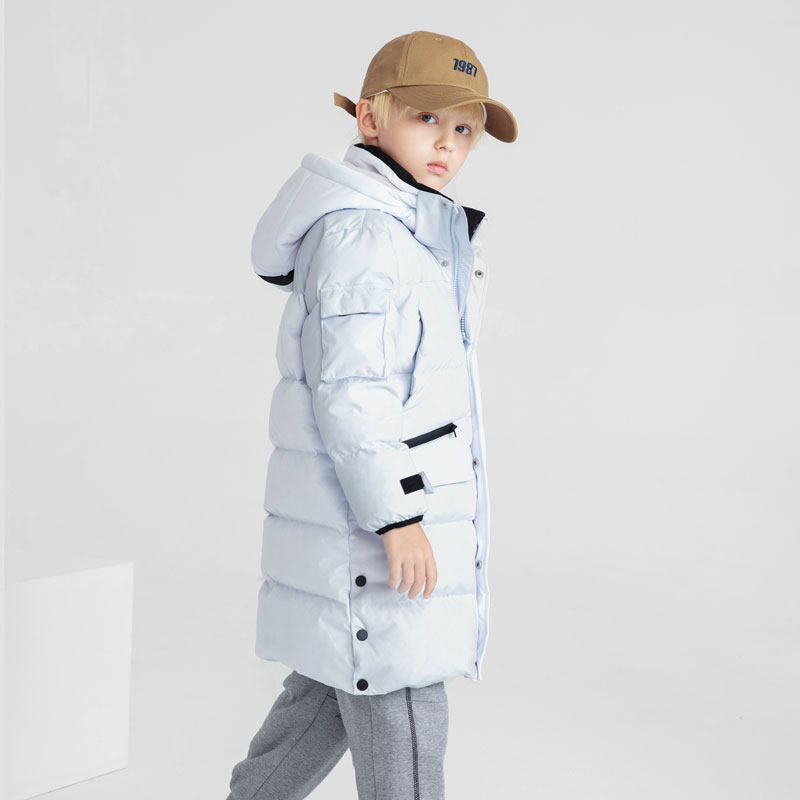 安奈儿男童2021新款加厚连帽长款羽绒服外套ab145781羽绒服