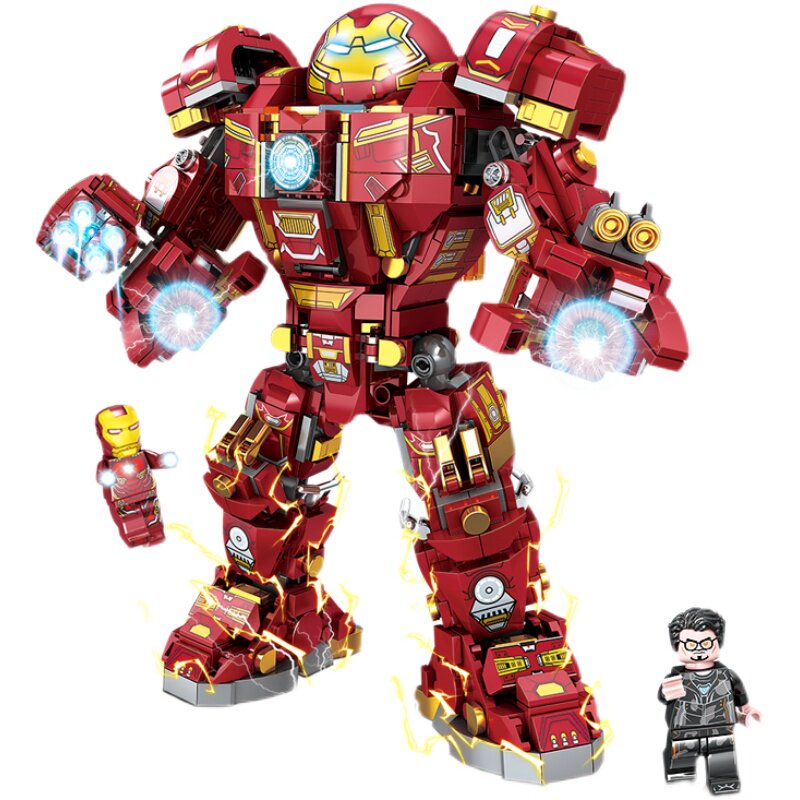 复仇者联盟乐高积木钢铁侠系列浩克装甲机甲拼装建构