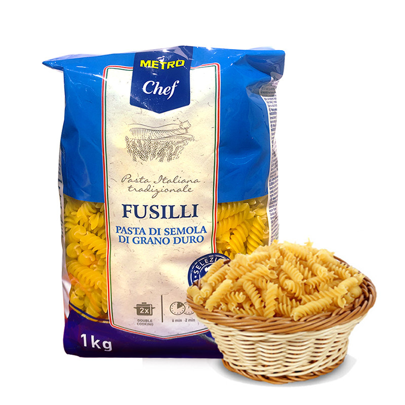 意大利麦德龙进口metrochef螺旋形1kg2袋意大利面