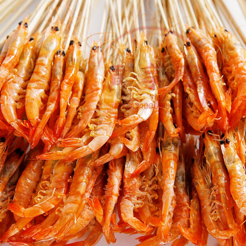 烧烤食材小海海虾串虾铁板小烤虾串15把2100串冻虾