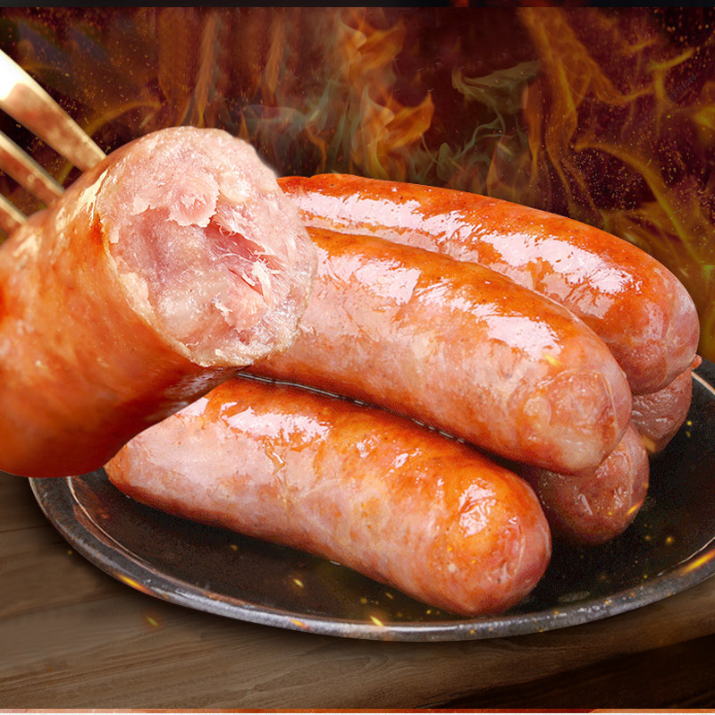 齐汇火山山石纯肉烤肠60g台湾风味热狗脆皮香肠