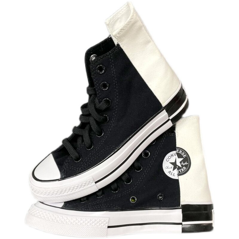 converse匡威1970s黑白解构错位拼接高帮帆布鞋168671c帆布鞋