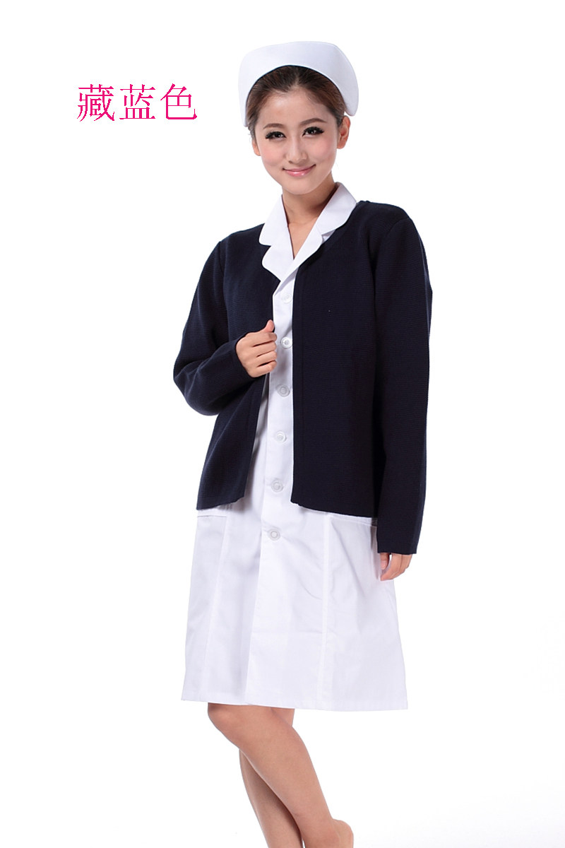 南丁格尔护士毛衣针织衫外套开衫藏蓝加绒加厚护士服冬季保暖包邮