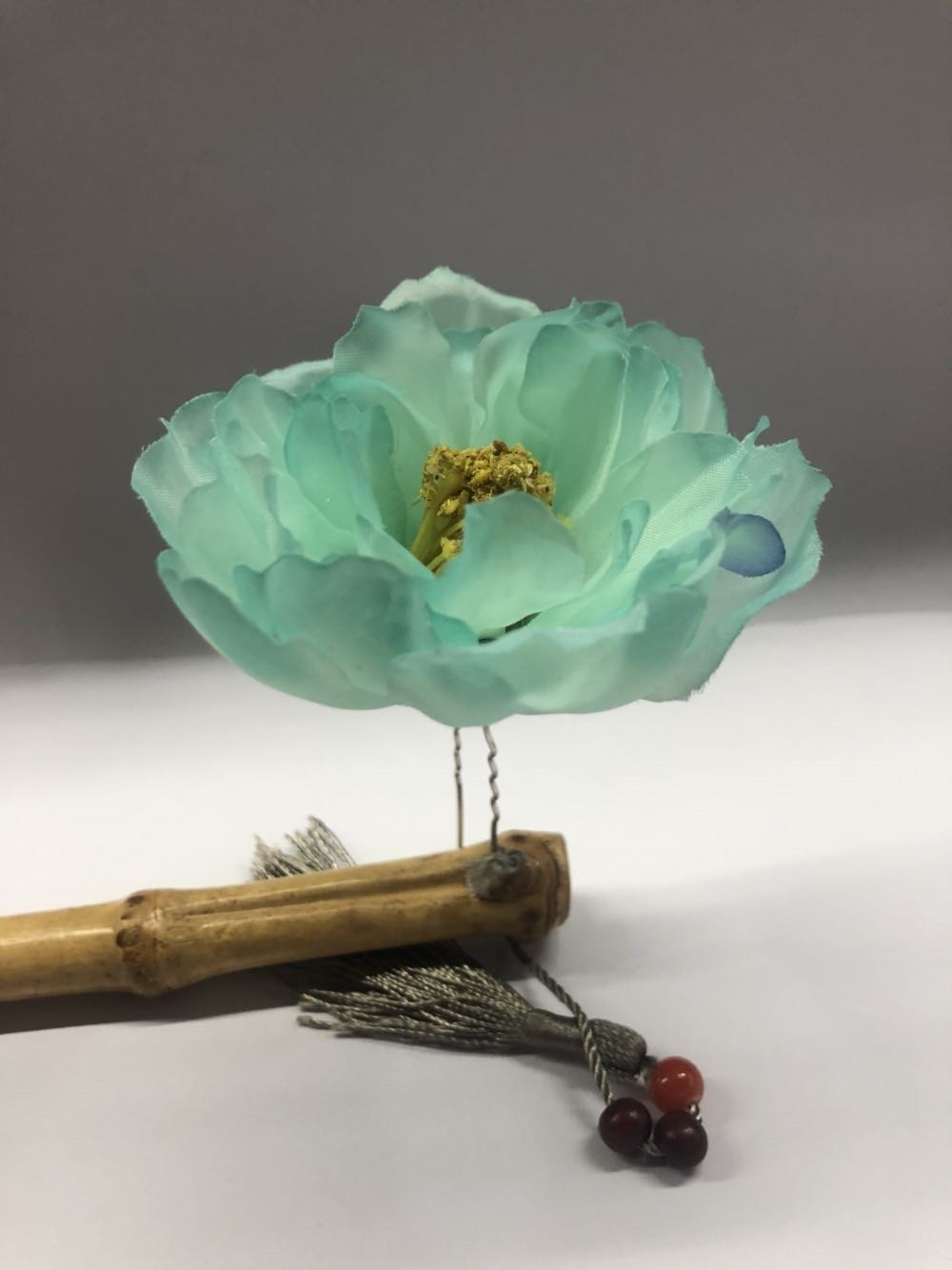 十二花神之芍药花簪 古风布艺簪花汉服绢花发簪仿真花仕女发饰