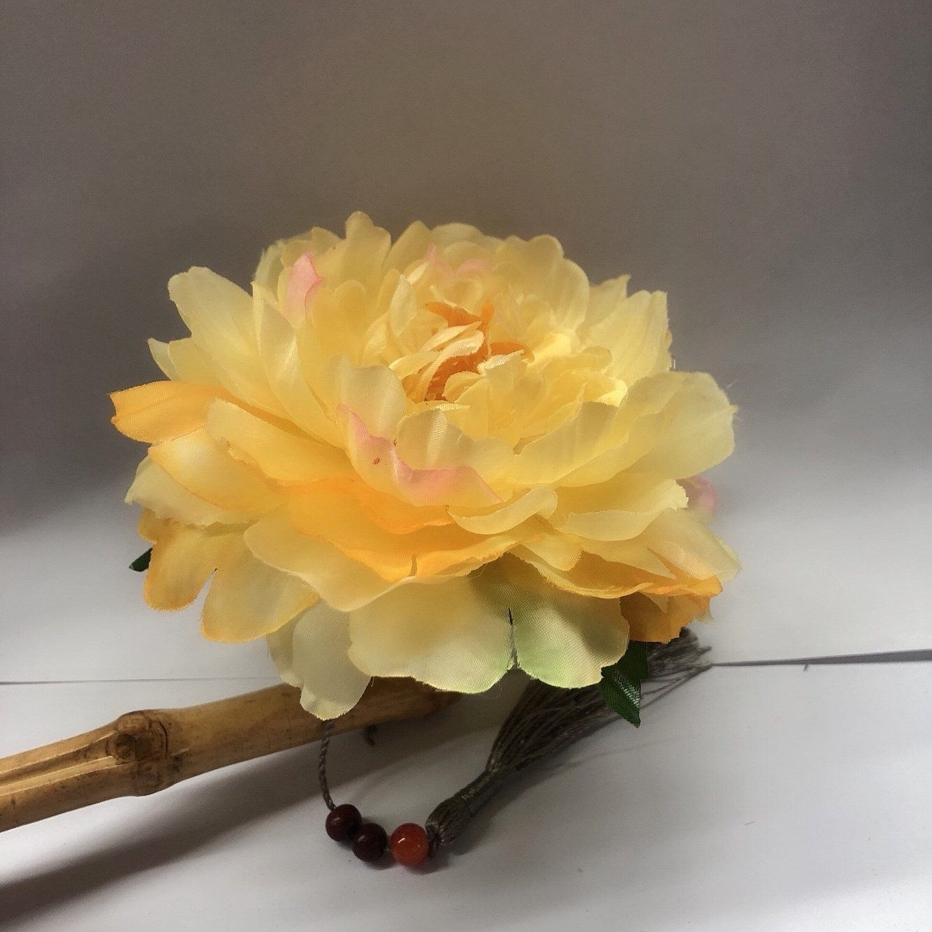 唐风绢花发簪牡丹花钗簪花扶鬓古风发饰花朵盘发后压顶钗两支包邮