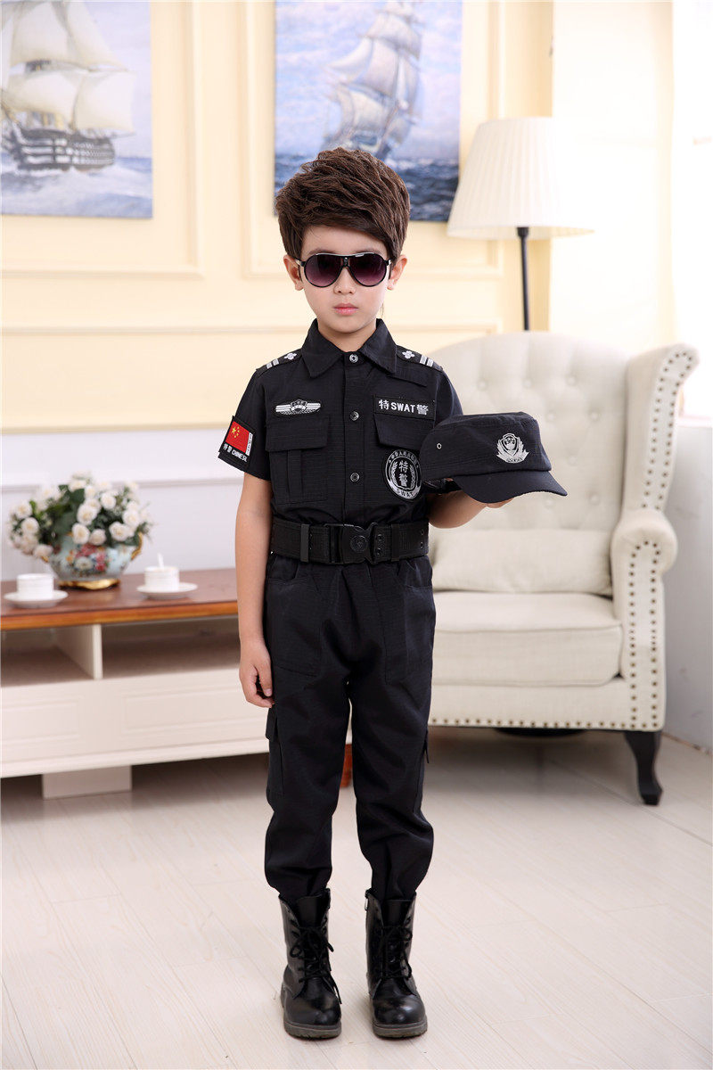 儿童警察特警衣服特种兵套装男孩女童儿童演出服