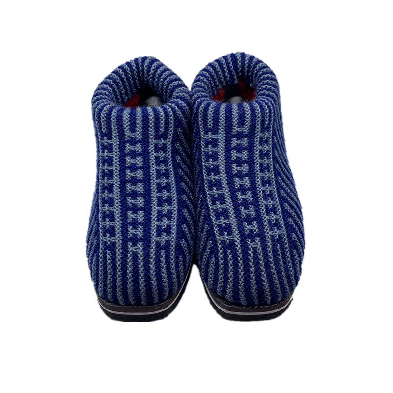 秋冬居家毛线鞋纯手工编织保暖棉鞋针织防滑居家棉拖