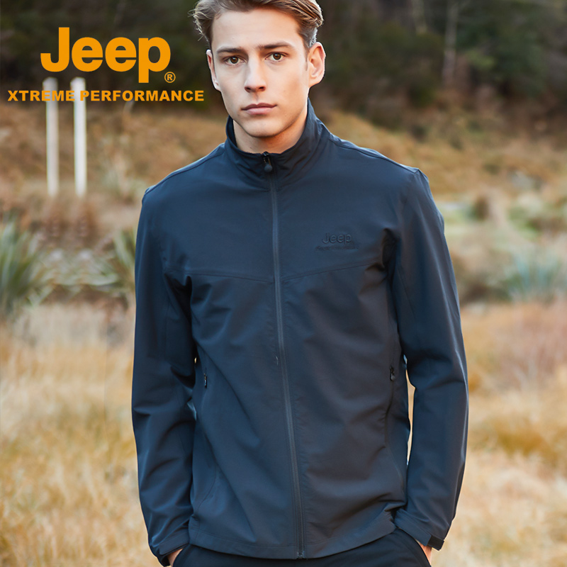 jeep旗艦店官方正品吉普夹克男秋冬薄棒球服帅气宽松潮流休闲外套