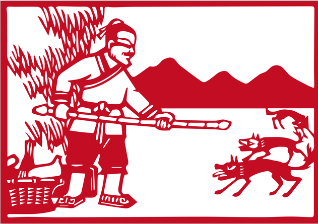 狼记手工剪纸画稿素材刻纸图样电子版剪纸