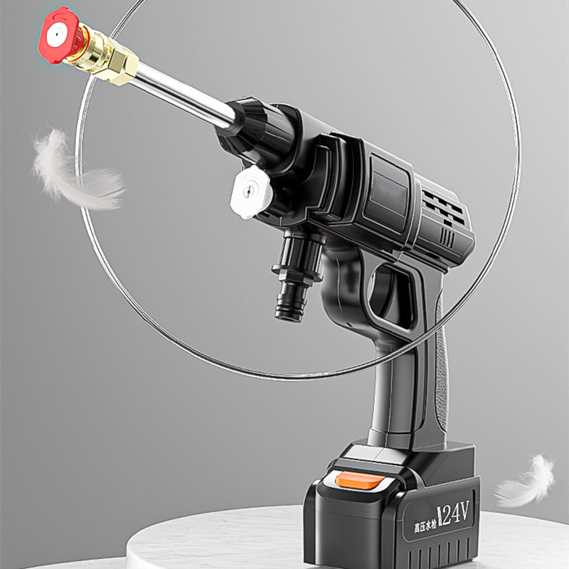 洗车无线锂电池水枪高压浇花车用便携电动家用水枪