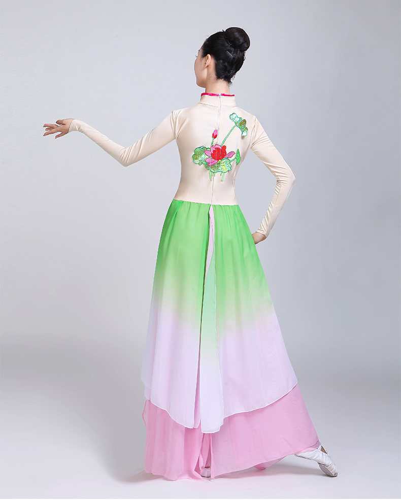 古典飘逸演出服咏荷独舞清新淡雅表演民族出水民族服装