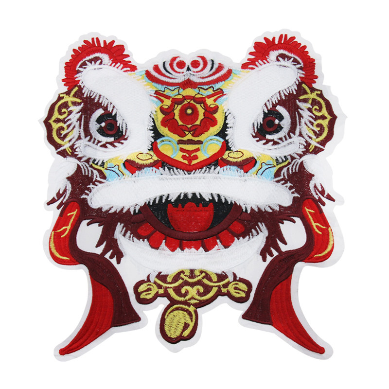 福建舞狮刺绣布贴大号醒狮补洞衣服装饰演出服布贴