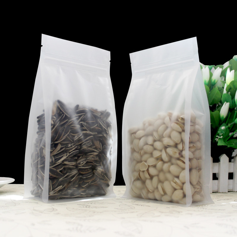 优惠券后0.4元,食品八边封袋磨砂透明自封袋花茶包装袋密封塑料袋自立
