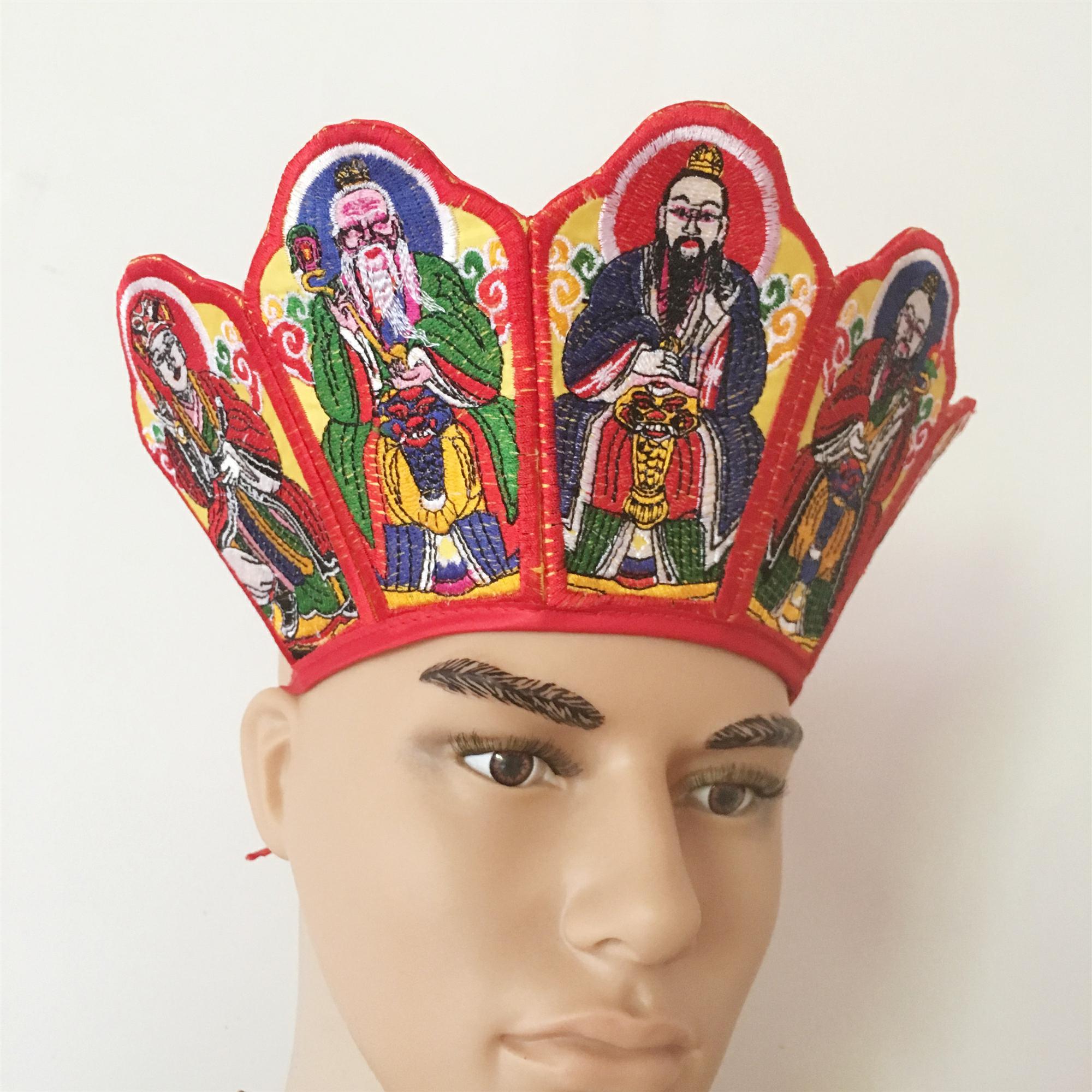 五老冠道五方高功帽道场道家法道冠头扎道士刺绣