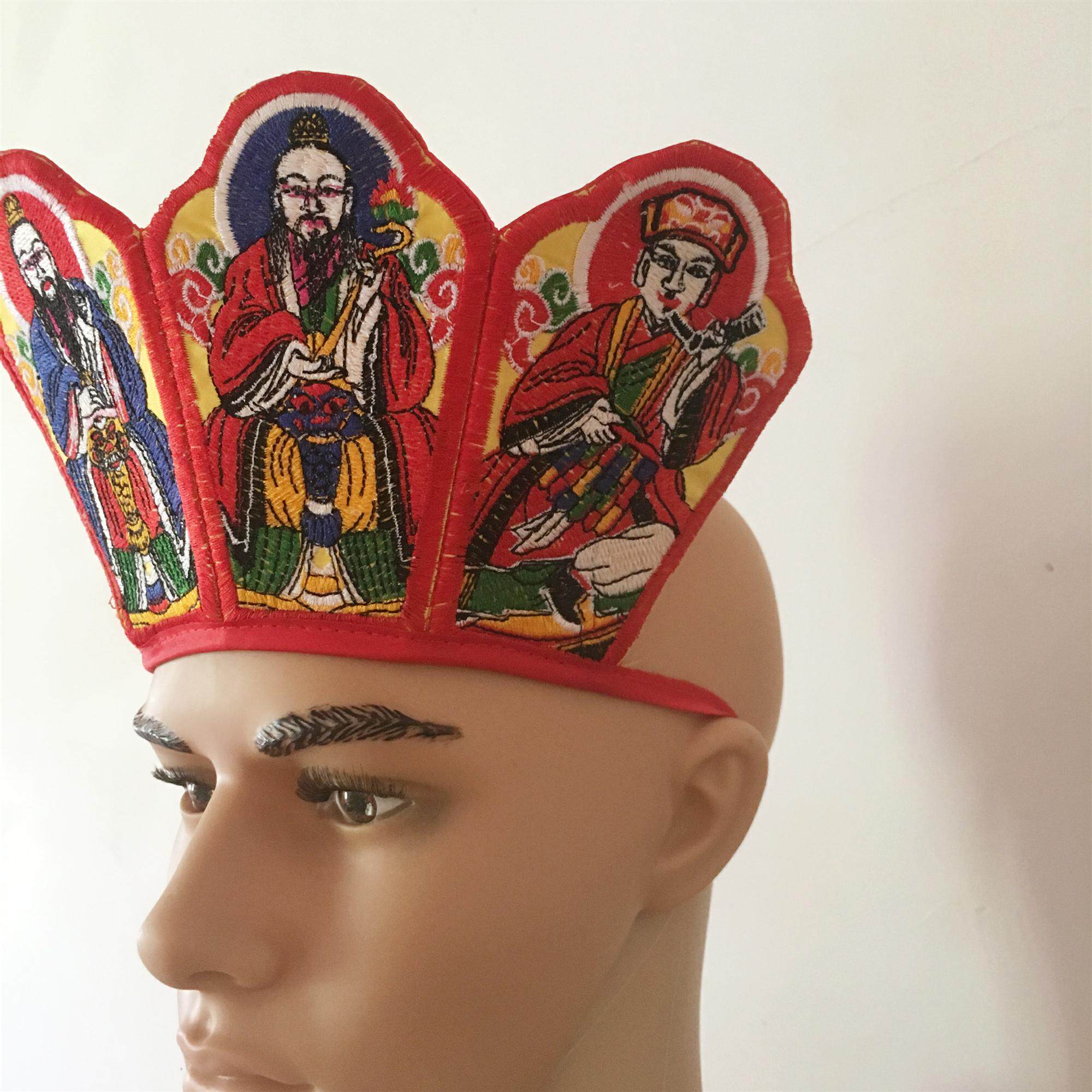 五老冠道五方高功帽道场道家法道冠头扎道士刺绣