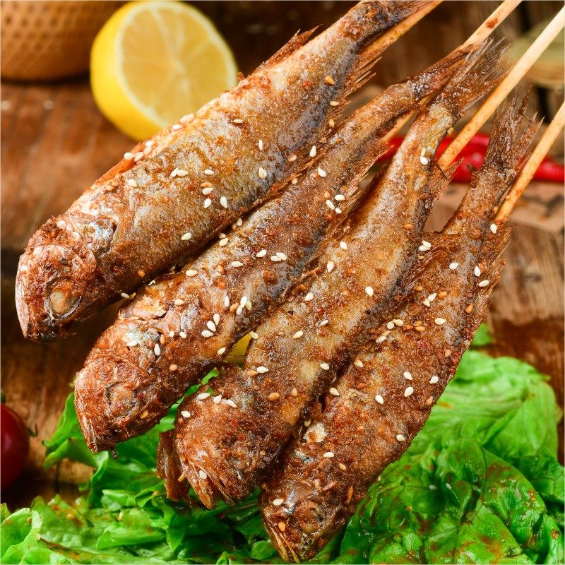 小黄鱼串铁板小肉串烧烤食材商用油炸串串香冷冻新鲜黄花鱼400串