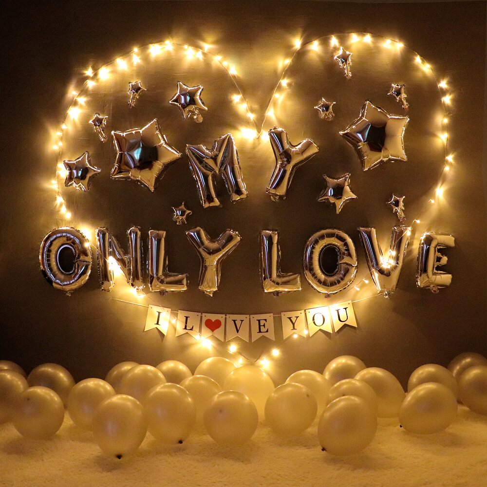 告白惊喜一周年周年结婚房间气球浪漫求婚装饰气球